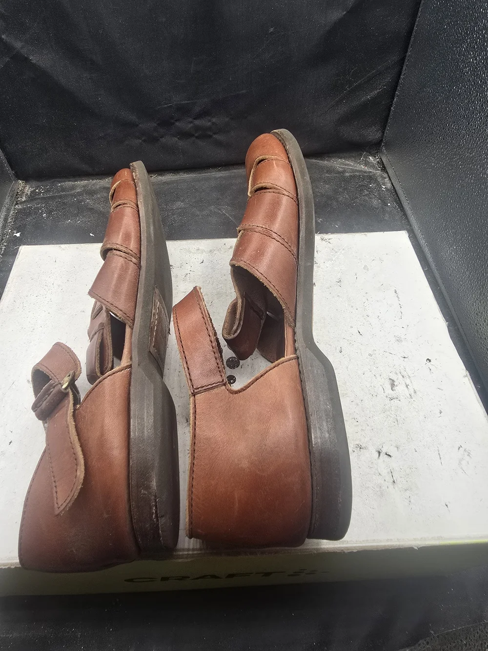 Cole Haan Brown Leather Fisherman Sandals with Buckle Strap